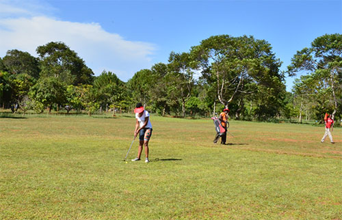 Playing Golf at Ssese Islands Beach Hotel